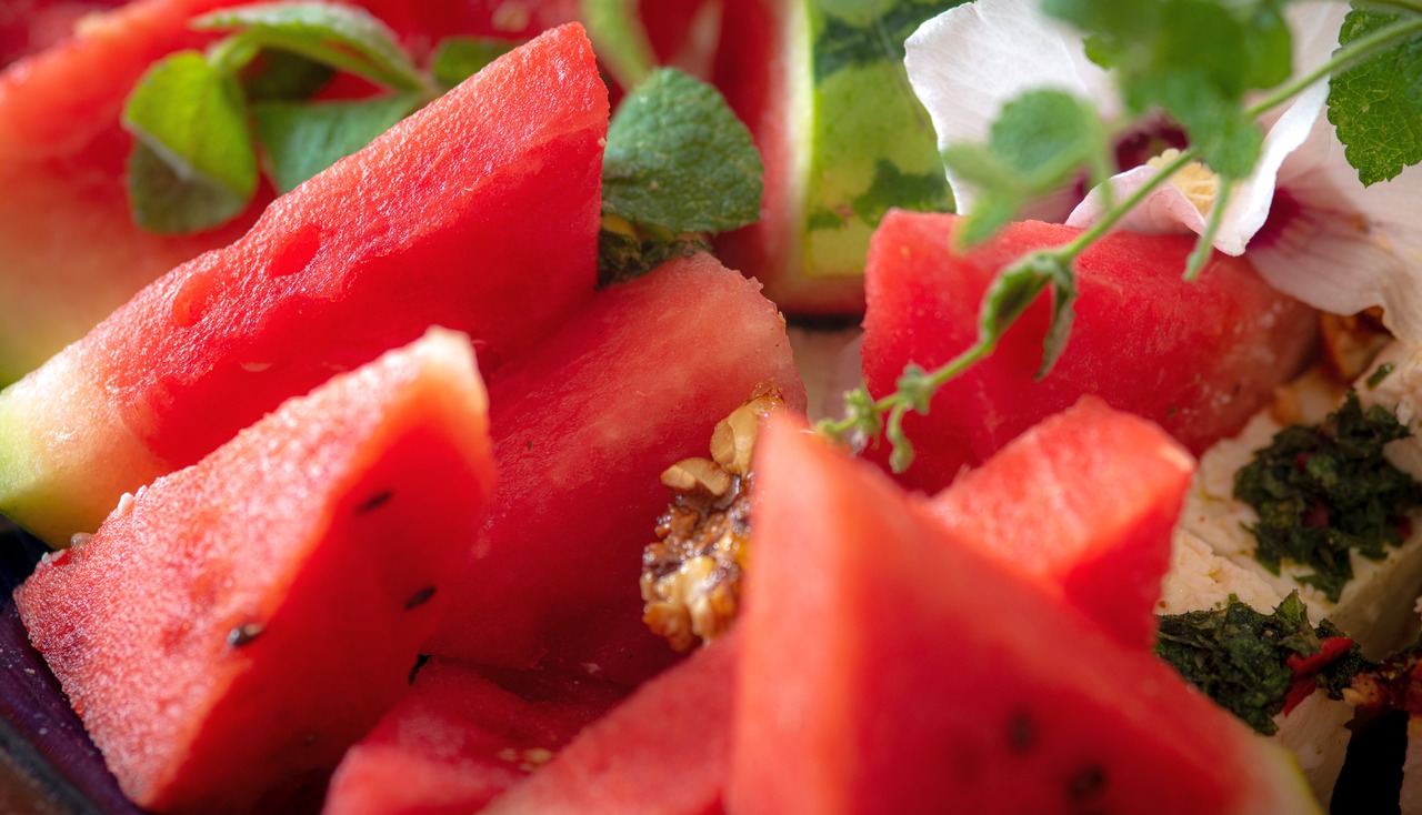 Wassermelone mit feta echtem schafskaese, von Kunden positiv bewertet 